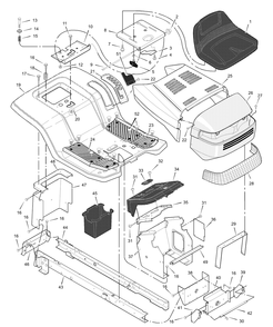 Part Location Diagram of 1001285E700 Murray Deck, Seat